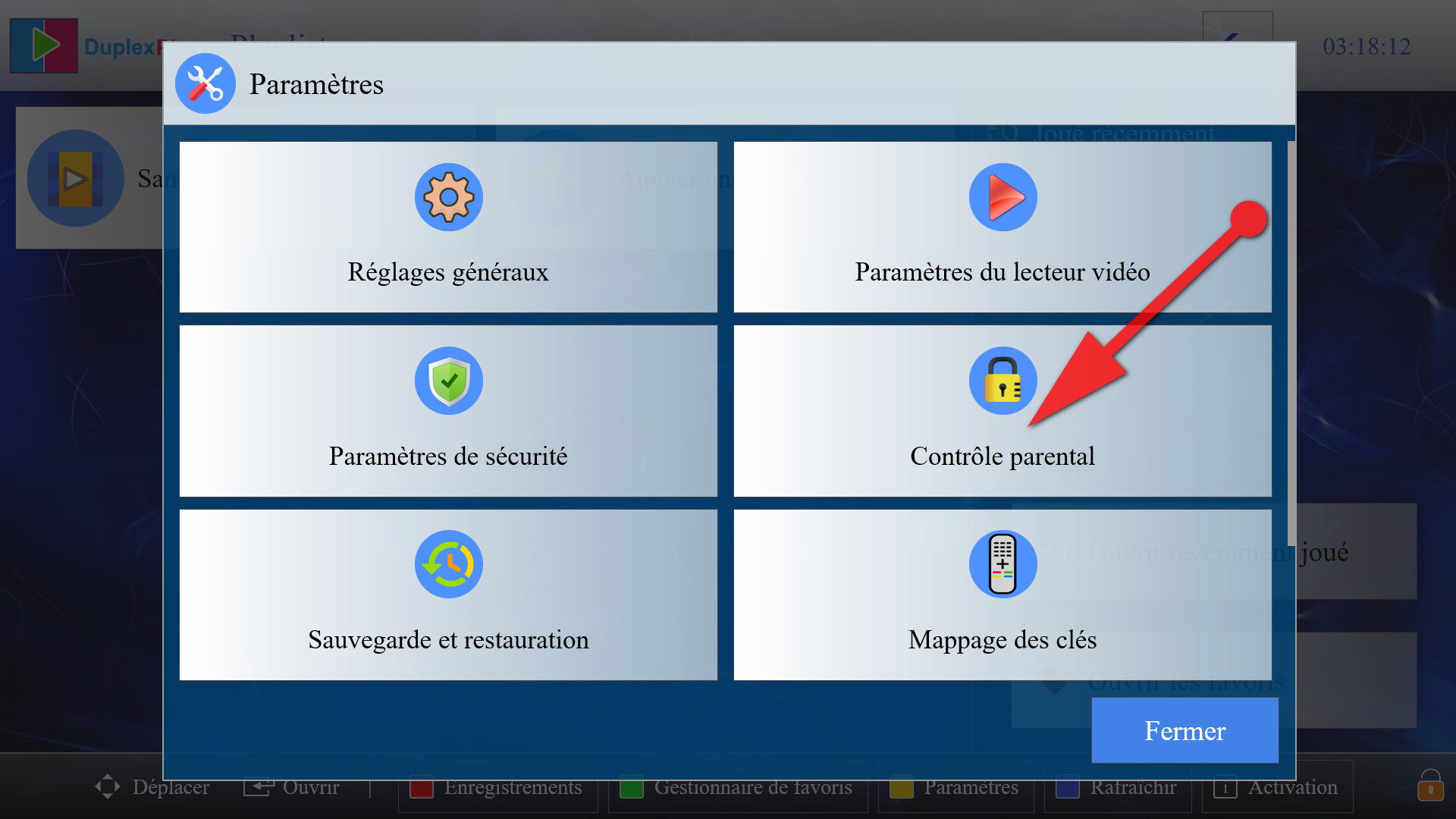 DUPLEXIPTV GERER LE CONTROLE PARENTAL