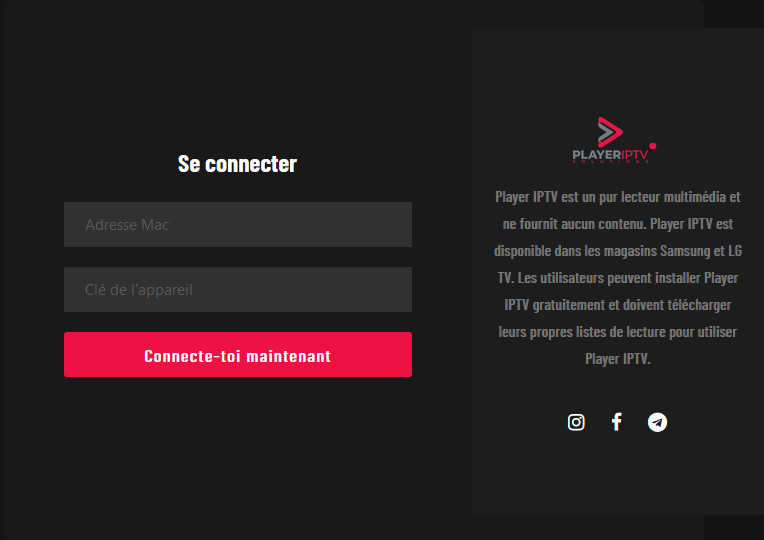 PLAYER IPTV SE CONNECTER