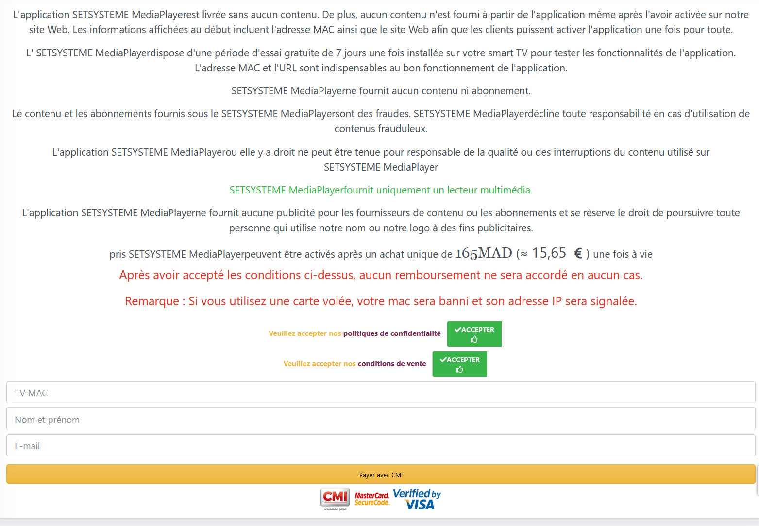 SET IPTV CONDITIONS GENERALES