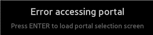 SMART STB : ERROR ACCESSING PORTAL